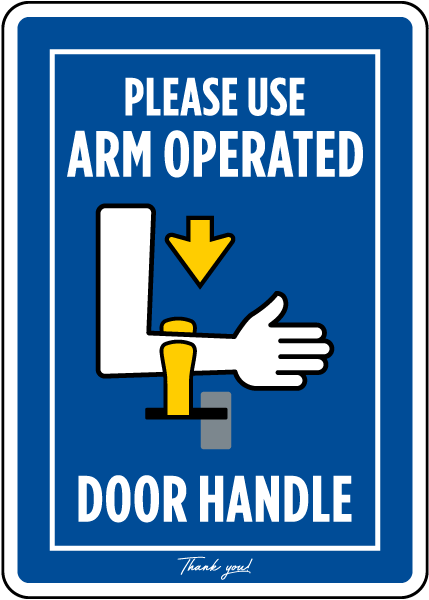 Arm Cup Door Handle Sign