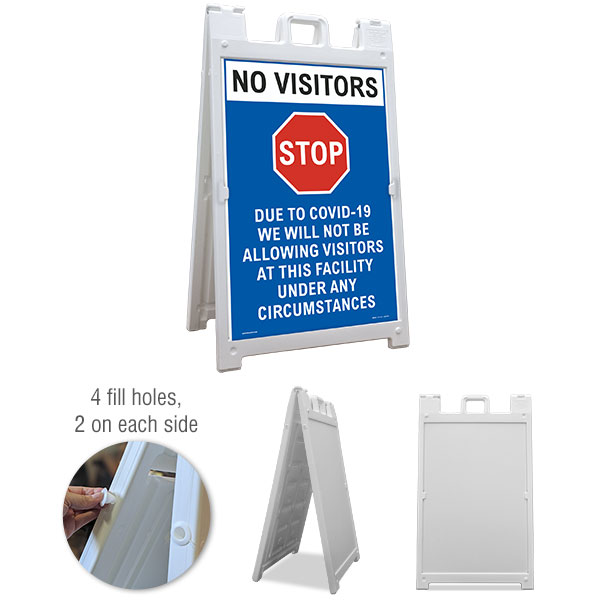 No Visitors Due to COVID-19 Sandwich Board Sign
