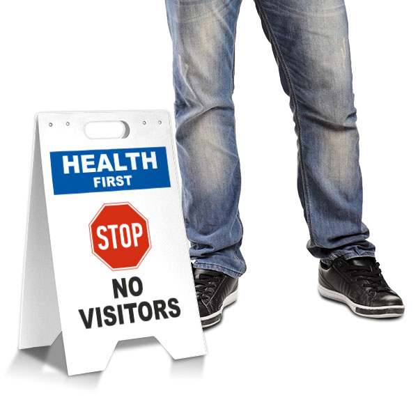 Health First No Visitors A-Frame Sign