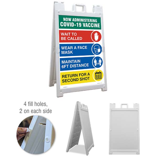 COVID-19 Vaccine Protocols Sandwich Board Sign
