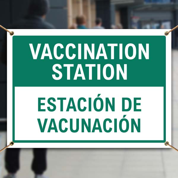Bilingual Vaccination Station Banner