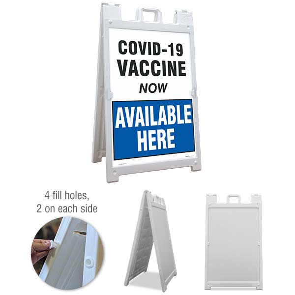 COVID-19 Available Here Sandwich Board Sign