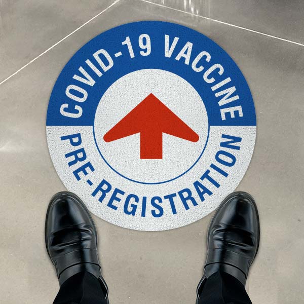 COVID-19 Vaccine Pre-Registration Floor Sign
