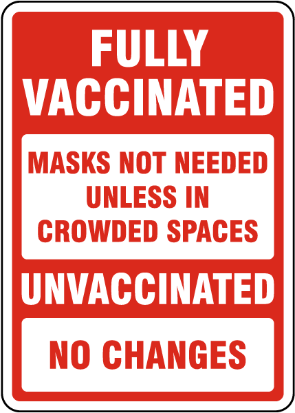 Fully Vaccinated & Unvaccinated Mask Requirements Sign