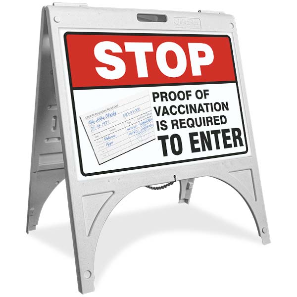 Stop Proof of Vaccination Required to Enter Sandwich Board Sign