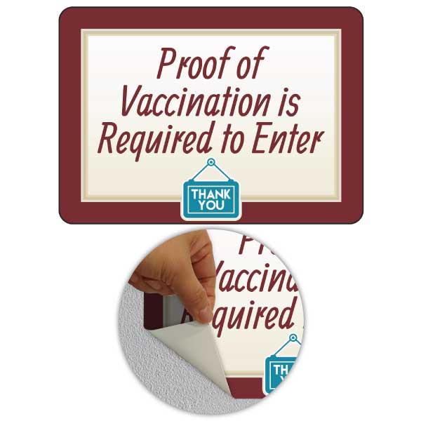 Proof of Vaccination Required to Enter Sign
