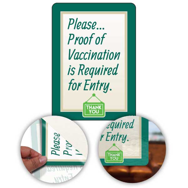 Proof of Vaccination Required for Entry Sign