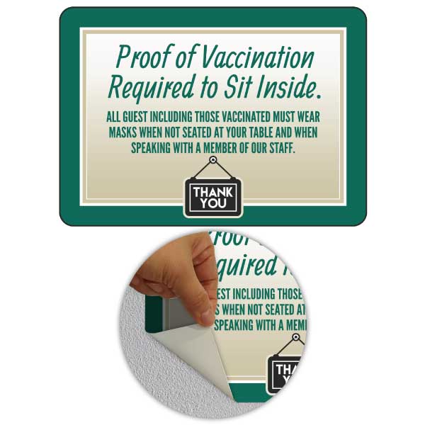 Proof of Vaccination Required to Sit Sign