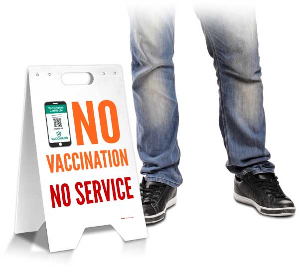 No Vaccination No Service Floor Stand