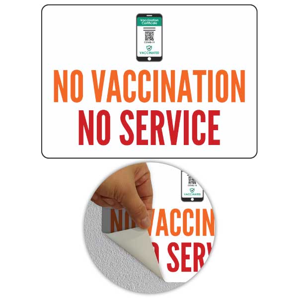 No Vaccination No Service Sign