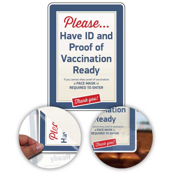 Have ID and Proof of Vaccination Ready Sign