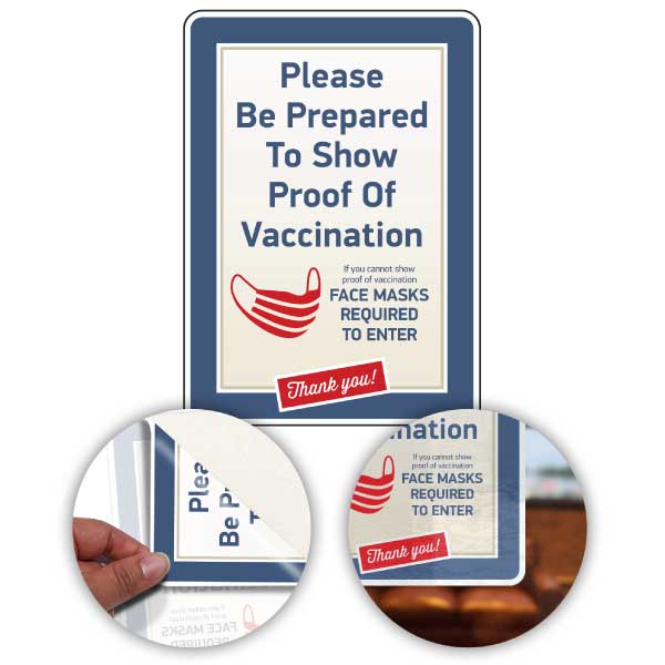 Be Prepared to Show Proof of Vaccination Sign