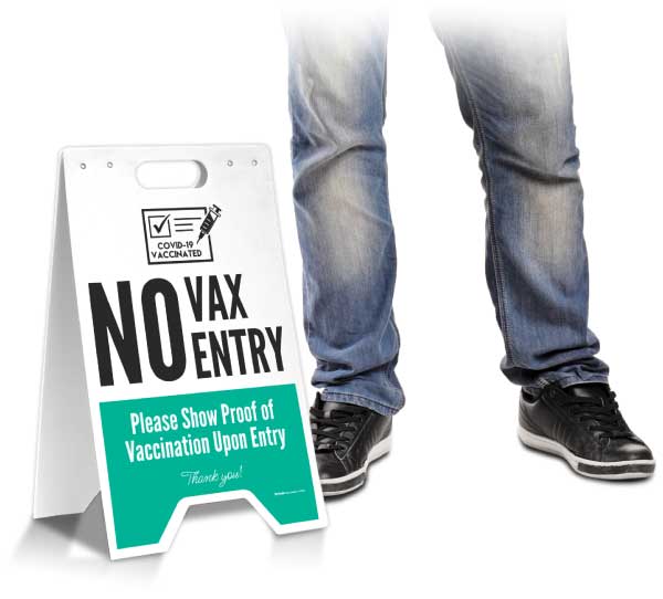 No Vax No Entry Floor Stand