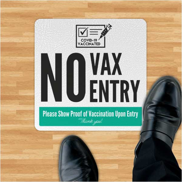 No Vax No Entry Floor Sign
