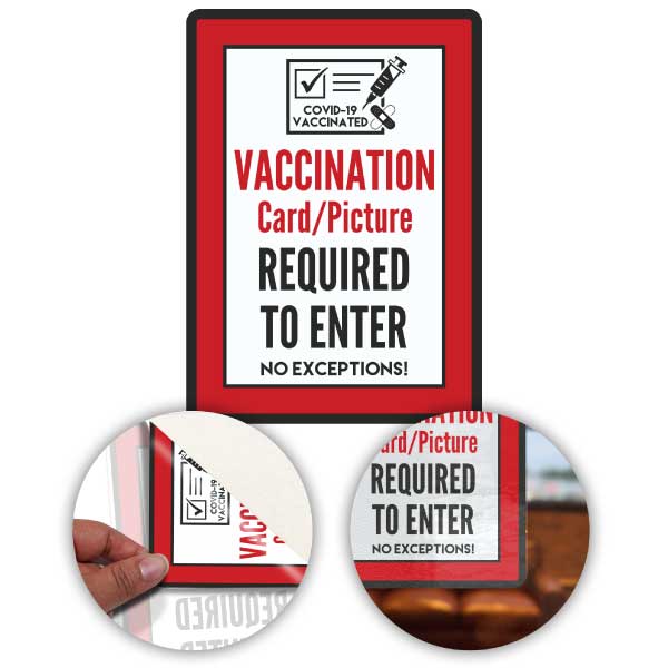 Vaccination Card/picture Required to Enter Sign