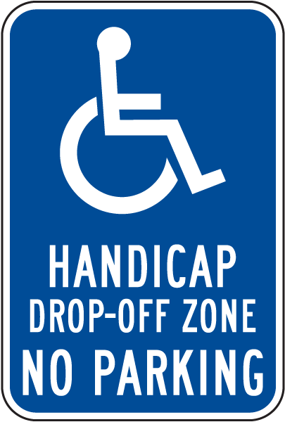 Handicap Drop-Off Zone Sign