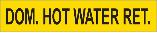 Dom. Hot Water Ret. Pipe Label