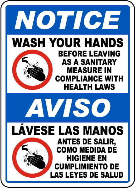 Bilingual Wash Your Hands Sign