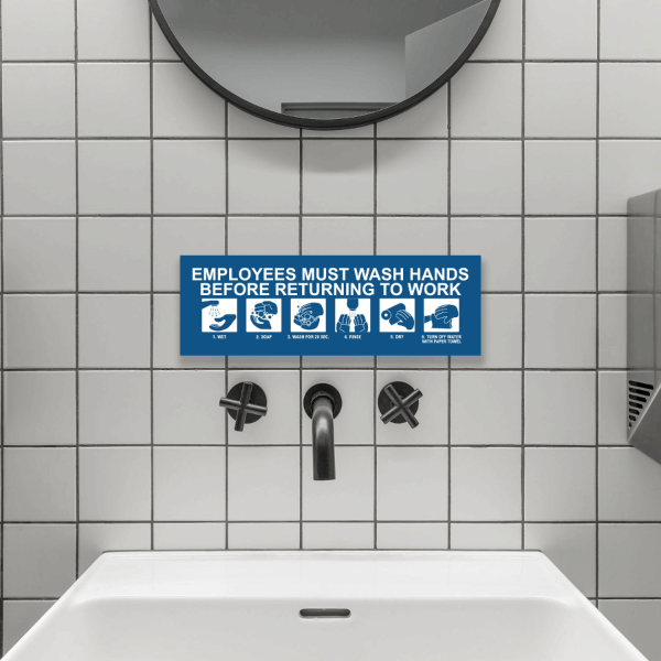 Employees Must Wash Hands Label