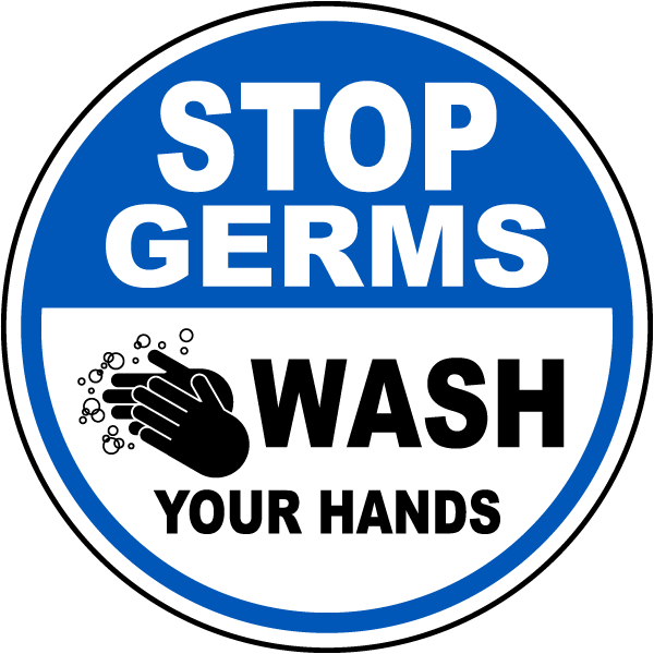 Stop Germs Wash Your Hands Label