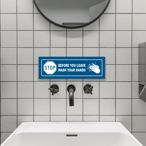 Wash Hands Before You Leave Label
