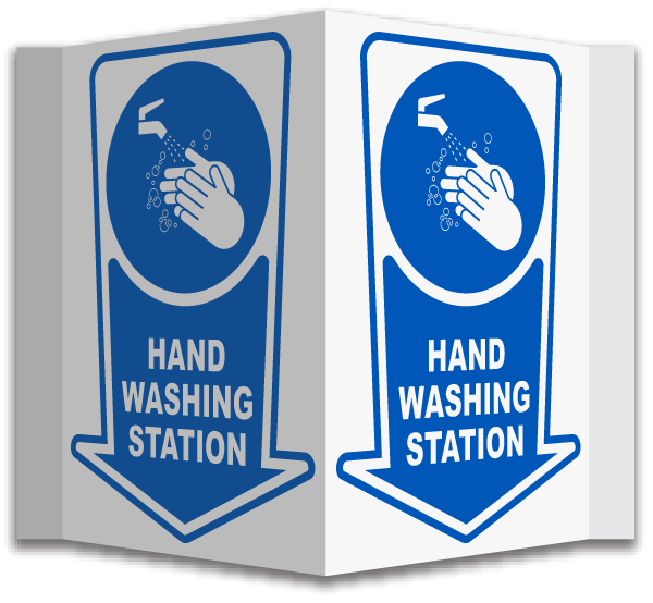 3-Way Hand Washing Station Sign