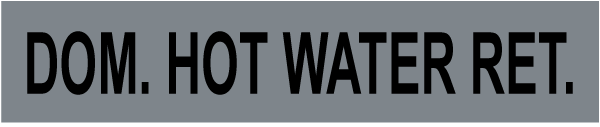 Dom. Hot Water Ret. Self-Adhesive Pipe Marker