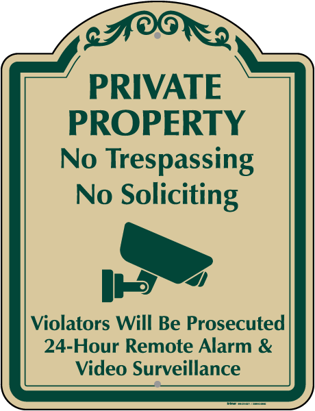 Private Property No Trespassing Sign