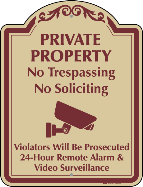 Private Property No Trespassing Sign