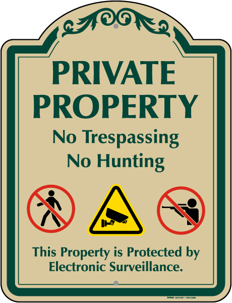 Private Property No Hunting Sign