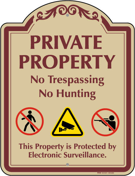 Private Property No Hunting Sign
