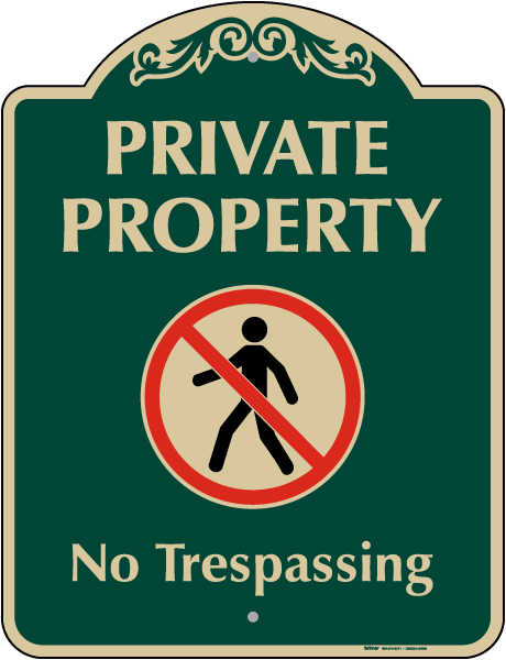 Private Property No Trespassing Sign