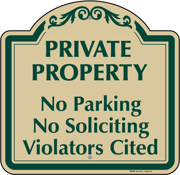 Private Property No Parking Sign