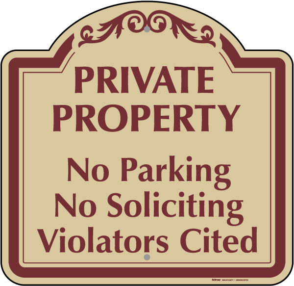 Private Property No Parking Sign