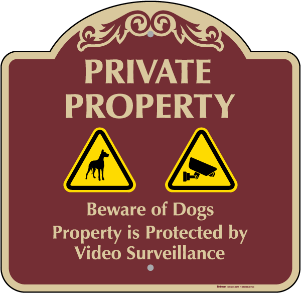 Private Property Beware of Dogs Sign
