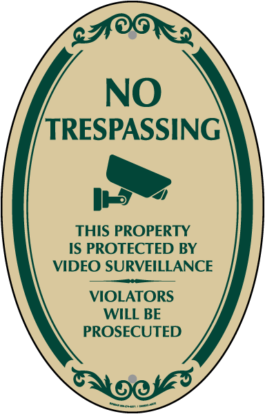 Protected By Video Surveillance Oval Sign