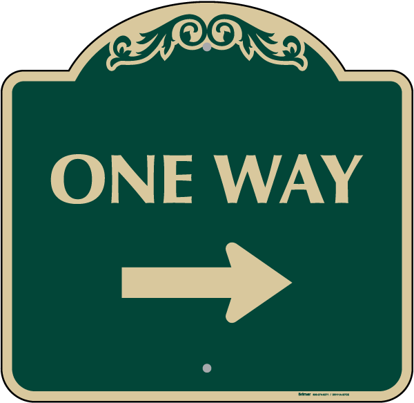 One Way Sign (Right Arrow)