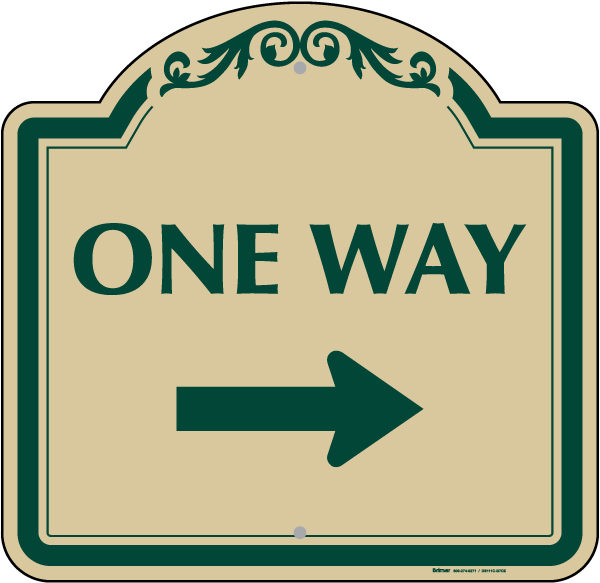One Way Sign (Right Arrow)