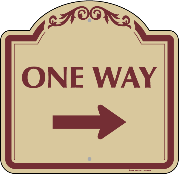 One Way Sign (Right Arrow)