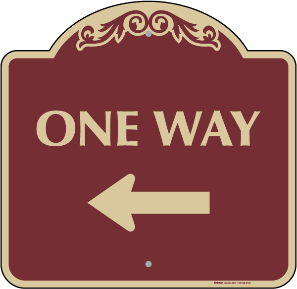 One Way Sign (Left Arrow)