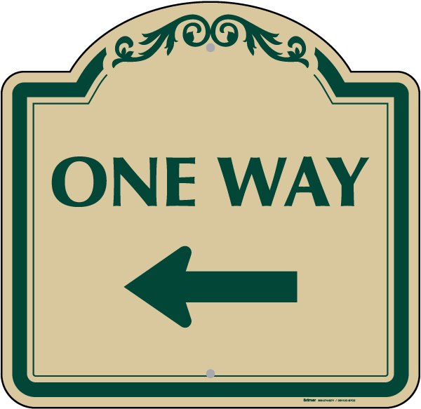 One Way Sign (Left Arrow)