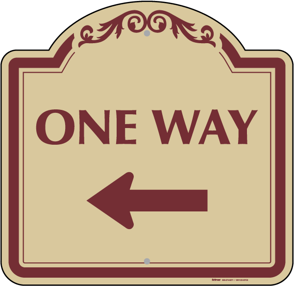 One Way Sign (Left Arrow)