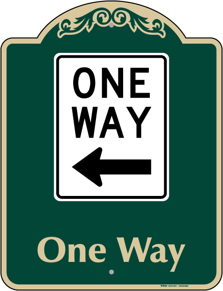One Way Sign (Left Arrow)