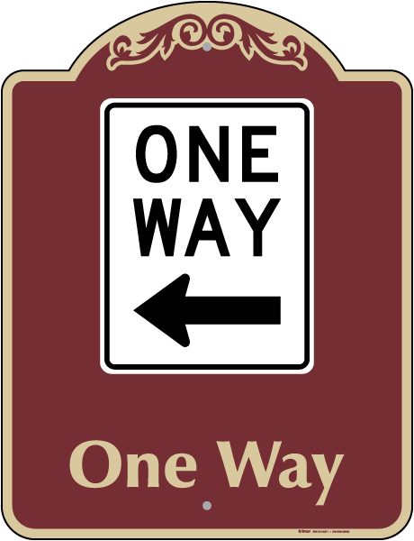One Way Sign (Left Arrow)