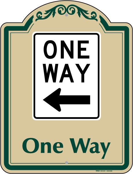 One Way Sign (Left Arrow)