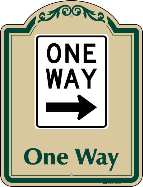 One Way Sign (Right Arrow)