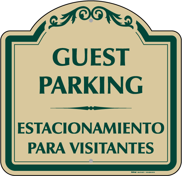 Bilingual Guest Parking Sign