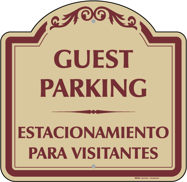 Bilingual Guest Parking Sign