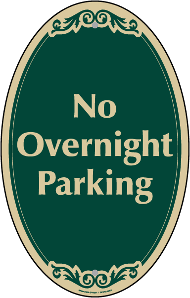 No Overnight Parking Sign