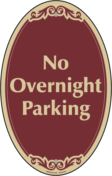 No Overnight Parking Sign